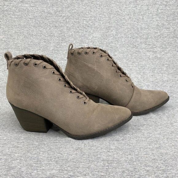 Coconuts by Matisse Booties Womens 8.5M Bamba Taupe Suede Ankle Boots Shoes - Picture 1 of 10